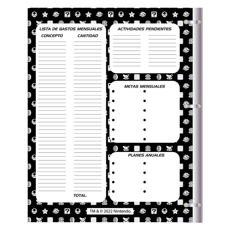 CARPETA CARTA 3ARG PASTA DURA SUPER MARIO