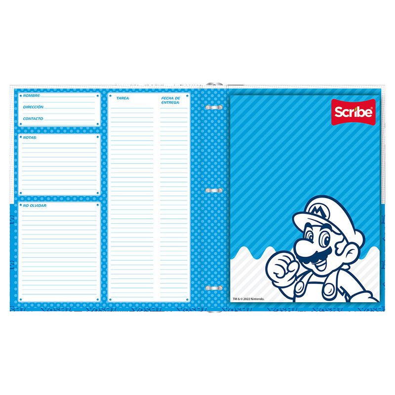 CARPETA CARTA 3ARG PASTA DURA SUPER MARIO