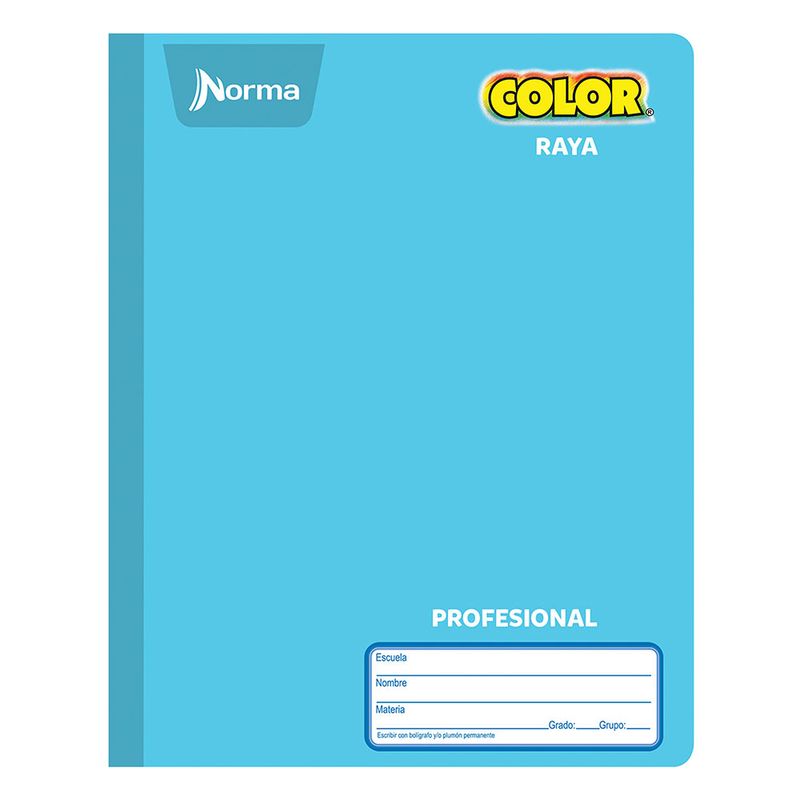 CUADERNO COSIDO PROFESIONAL 100H RAYAS NORMA COLOR