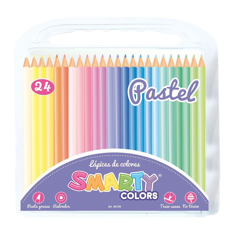 LAPICES DE COLOR 24-L RED PASTEL SMARTY