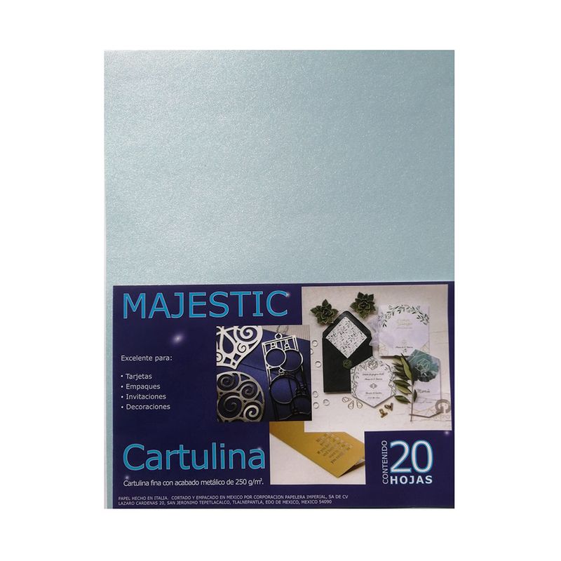 CARTULINA FINA CARTA AZUL PASTEL C/20HJS 250GRS