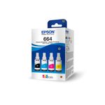 COMBO DE 4 BOTELLAS DE TINTA EPSON T664520 PARA MULTIFUNCIONALES ECOTANK