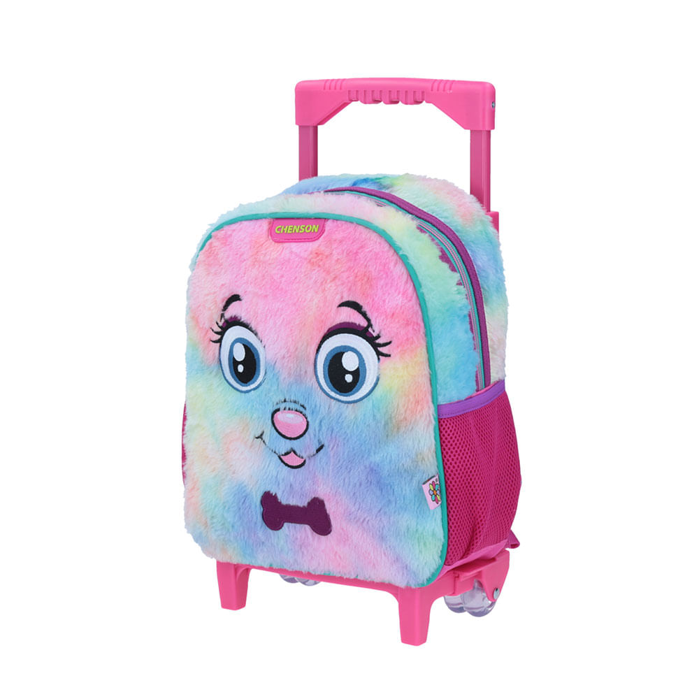 Mochila Con Ruedas Kinder Happy Girl Adha Peluche Hg64411-P Ofix