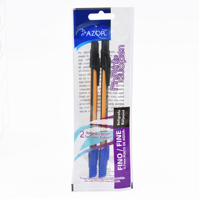 BOLIGRAFO FINO NEGRO/AZUL DUO PIN POINT C/2 PZS