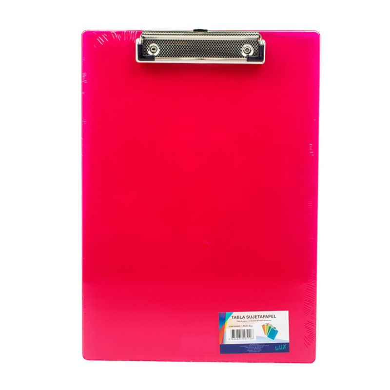 TABLA DE PLASTICO SUJETA PAPELES CARTA COLORES SURTIDOS