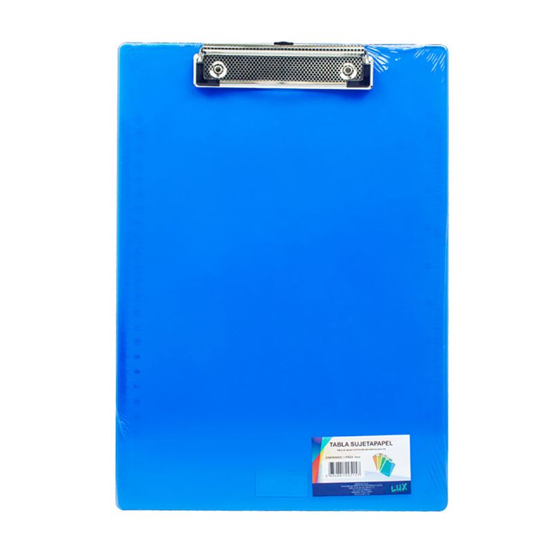 TABLA DE PLASTICO SUJETA PAPELES CARTA COLORES SURTIDOS
