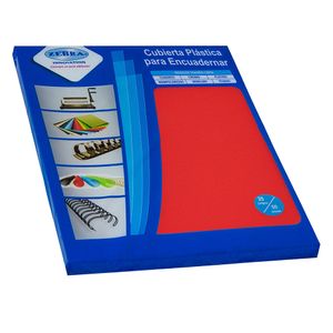Cubierta Plastica Carta Rojo Liso 25 Juegos 14P Zebra C-602