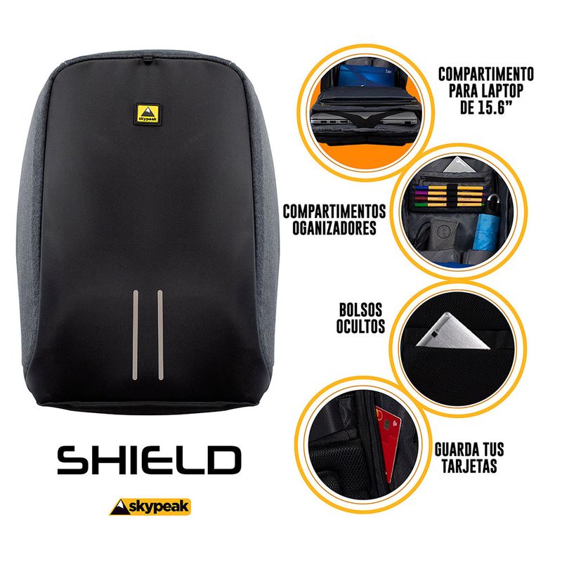 MOCHILA PARA LAPTOP SKYPEAK 156", ANTIRROBO, IMPERMEABLE, PUERTO USB