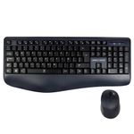 KIT TECLADO Y MOUSE INALAMBRICO RF CURVO ERGONOMICO