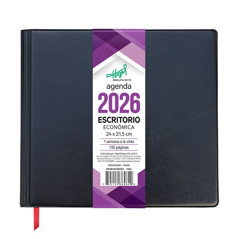 50750 - AGENDA ECONOMICA ESCRITORIO NEGRO