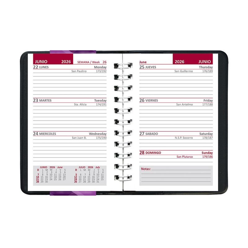 50760 - AGENDA MINI PLANE BOLSILLO NEGRO