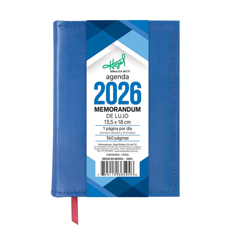 50780 - AGENDA 2024 MEMORANDUM DE LUJO AZUL 13 5 X 18 CM