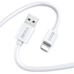 CABLE USB A LIGHTNING 1M, 1HORA, BLANCO