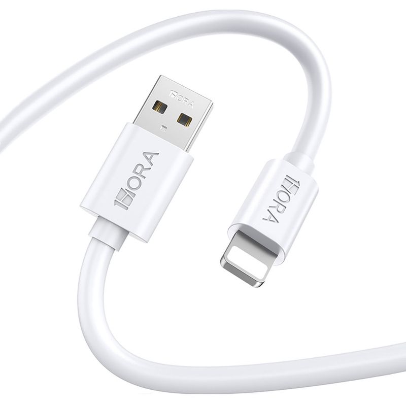 CABLE USB A LIGHTNING 1M, 1HORA, BLANCO
