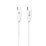 CABLE USB TIPO C USB TIPO C 1M, 1HORA, BLANCO