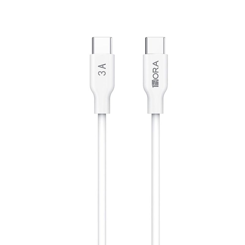 CABLE USB TIPO C USB TIPO C 1M, 1HORA, BLANCO