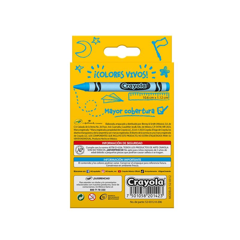 CRAYON REDONDO JUMBO CON 12 CRAYOLA