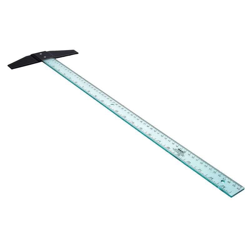 REGLA T PLASTICO TRASPARENTE 60CM C/GRAD S/BISEL