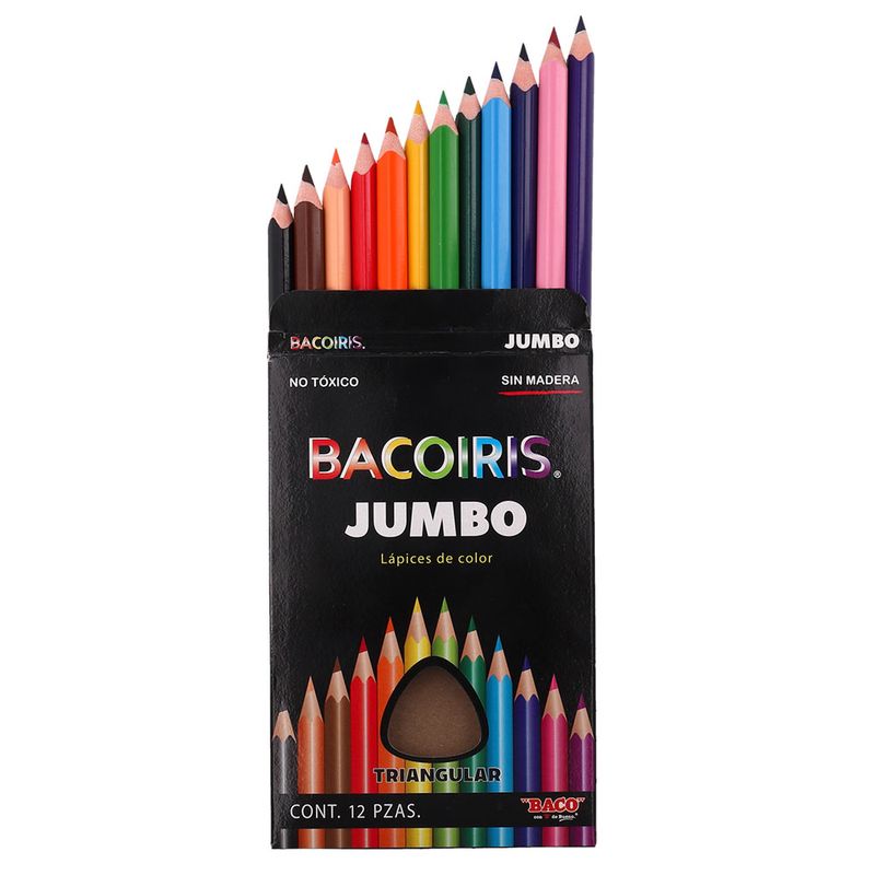 LAPICES DE COLOR 12-L JUMBO TRIANGULAR BACOIRIS