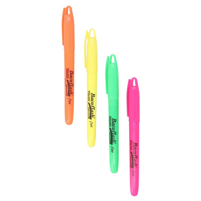 MARCADOR FLUORESCENTE SURTIDOS CON 4 PZAS BACOFLASH