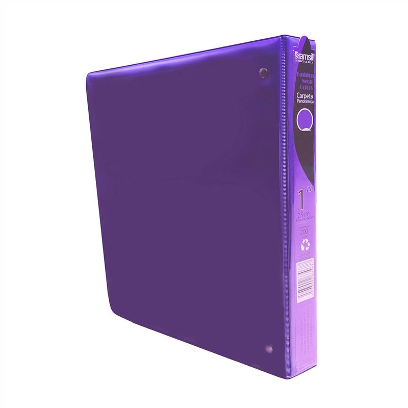 CARPETA ARILLO 1"  O MORADO NEON CON VENTANA SAMSILL