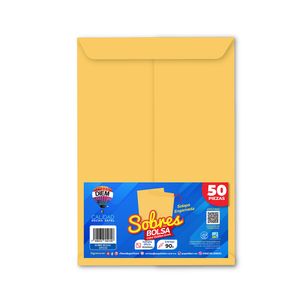 Sobre Bolsa Oficio Golden Engomado 50 Pzas 90Kraft23534