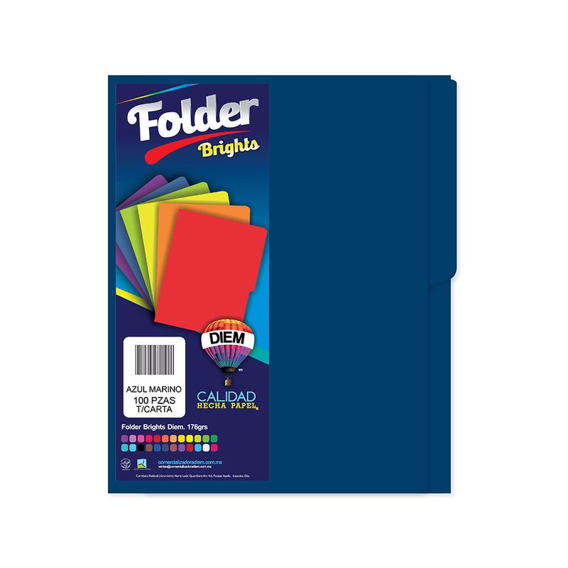 FOLDER CARTA AZUL DIEM CON 100PZAS