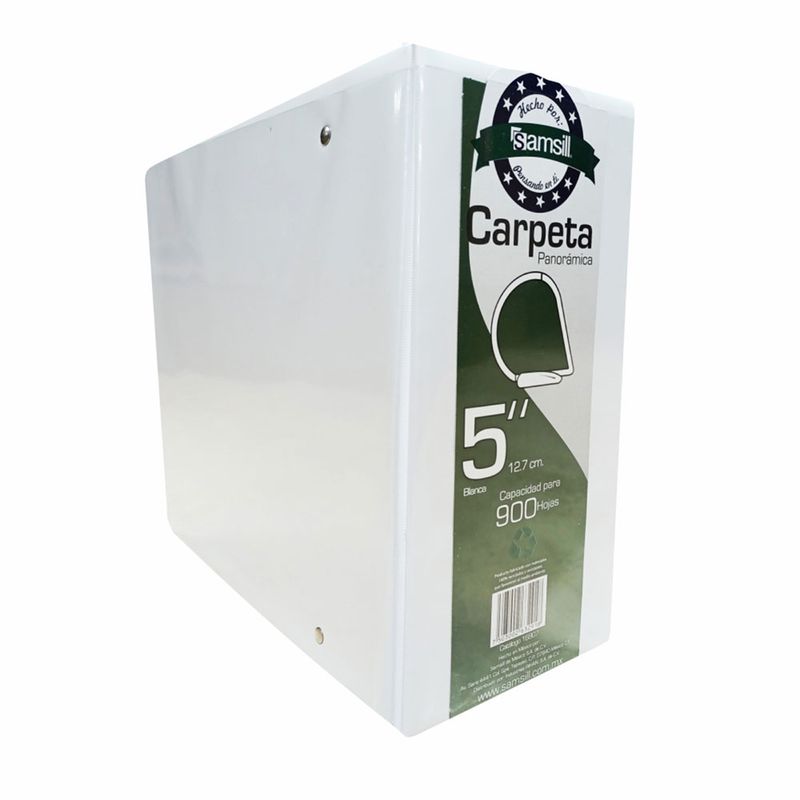 CARPETA ARILLO 5" D BLANCA CON VENTANA SAMSILL