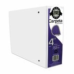 CARPETA ARILLO 4" D BLANCA CON VENTANA SAMSILL