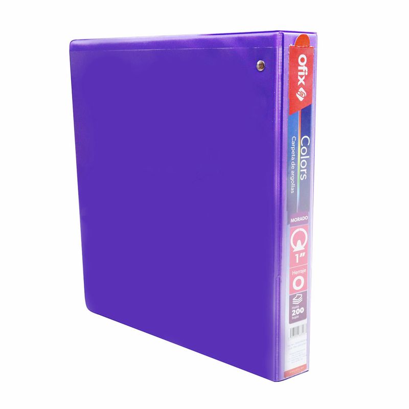 CARPETA ARILLO 1" O MORADO CON VENTANA OFIX