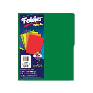 Folder Carta Verde Intenso Con 100Pzas Ff13100