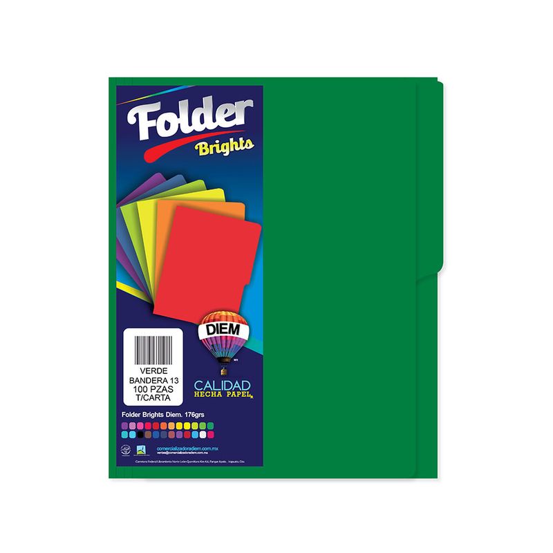 FOLDER CARTA VERDE DIEM CON 100PZAS