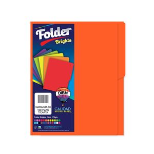 Folder Carta Naranja Intenso Con 100Pzas Ff06100