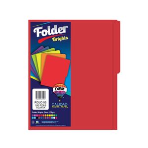 Folder Carta Rojo Intenso Con 100Pzas Ff05100