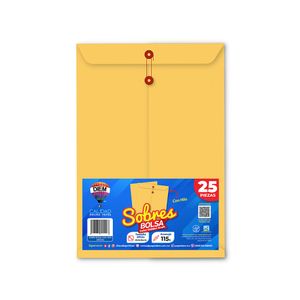 Sobre Bolsa Oficio Golden Con Rondana 25 Pzas 11525Hkraft23534