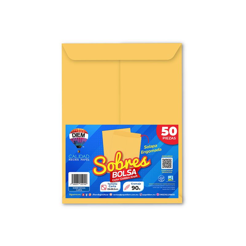 SOBRE BOLSA GOLDEN 90G CARTA CON 50