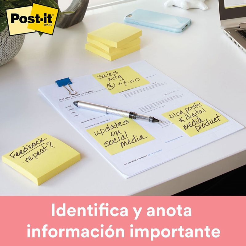 NOTAS ADHESIVAS 3x3 AMARILLO C/100H