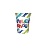VASO FIESTA CARTON "FELICIDADES"