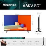 PANTALLA LED 50" SMART TV 4K (3840 X 2160), 3 HDMI, 2 USB, 60HZ