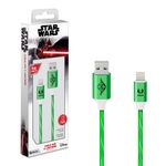 CABLE USB A LIGHTNING CON LUZ LED DE 1 M, STAR WARS VERDE/ROJO
