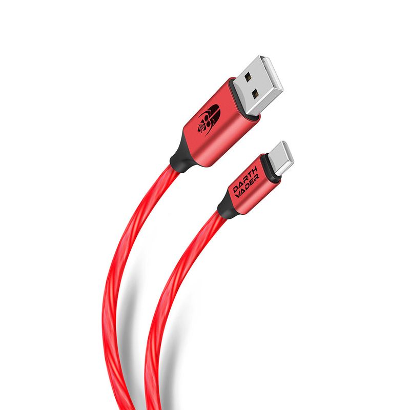 CABLE USB A USB C CON LUZ LED DE 1 M, STAR WARS VERDE/ROJO