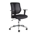 SILLA SECRETARIAL C/BRAZOS TELA RESPALDO MALLA WIND NEGRO