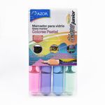 MARCADOR PARA VIDRIO AQUARELO GLASS JR PASTEL C/4 PZS