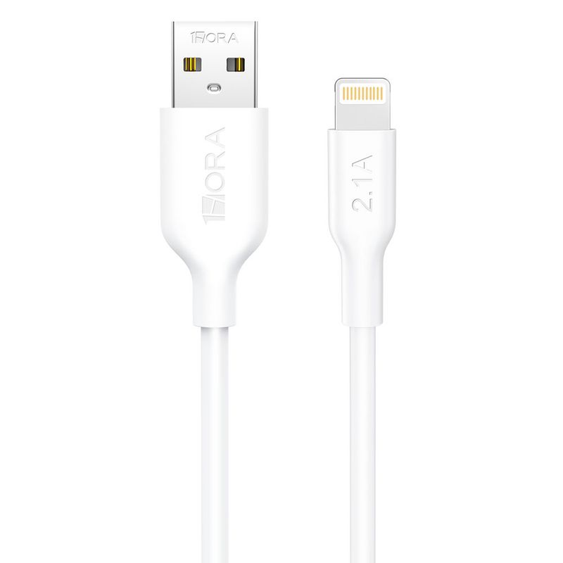 CABLE USB A LIGHTNING 2M, 2HORA, BLANCO