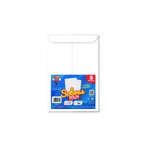Sobre Bolsa Esquela Blanco Engomado 5 Pzas 905Blanco1624