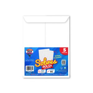 Sobre Bolsa Carta Blanco Engomado 5 Pzas 905Blanco23305