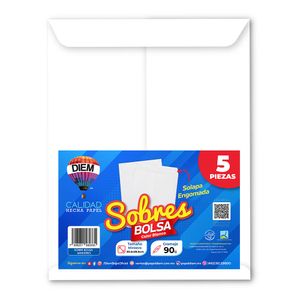 Sobre Bolsa Ministro (Legal) Blanco Engomado 5 Pzas 905Blanco305395