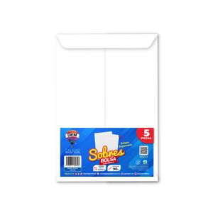 Sobre Bolsa Oficio Blanco Engomado 5 Pzas 905Blanco23534