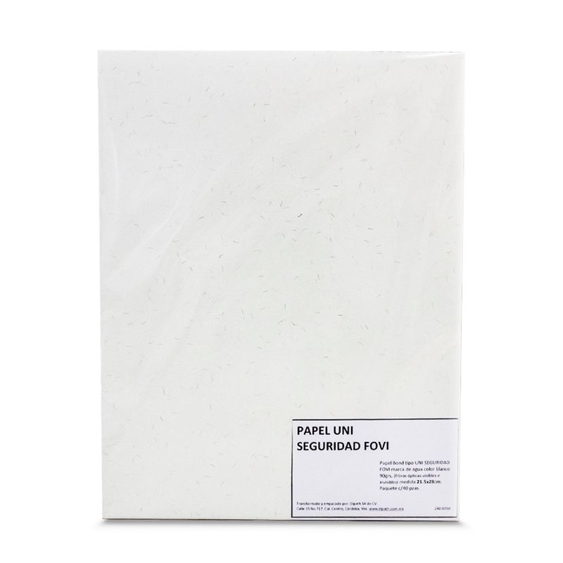 PAPEL UNI SEGURIDAD CARTA BLANCO C/40 PZAS
