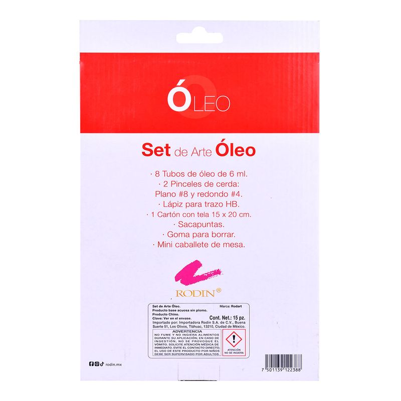 SET DE ARTE OLEO RODART 15 PZAS